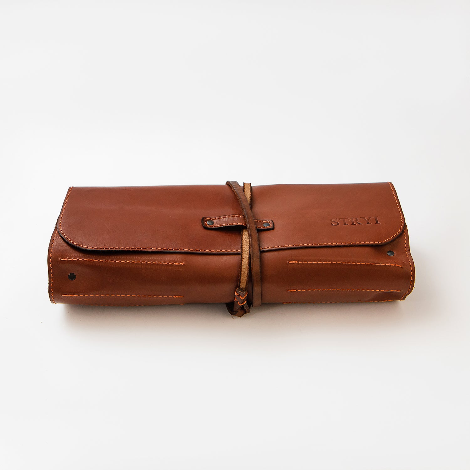 Genuine Leather Storage Roll-case personalizated for storage carving tools, Gift for carver