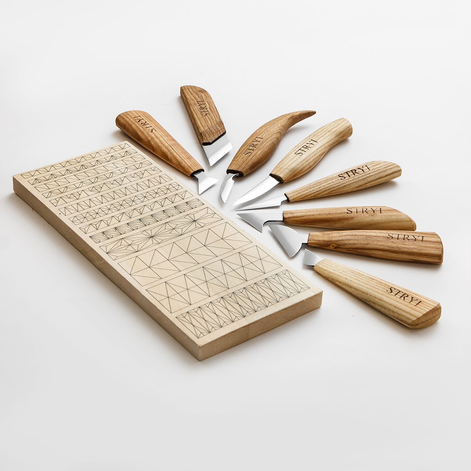 Woodcarving Knives set STRYI Profi of 8pcs for woodcarver, Carving kit, Carving Knives