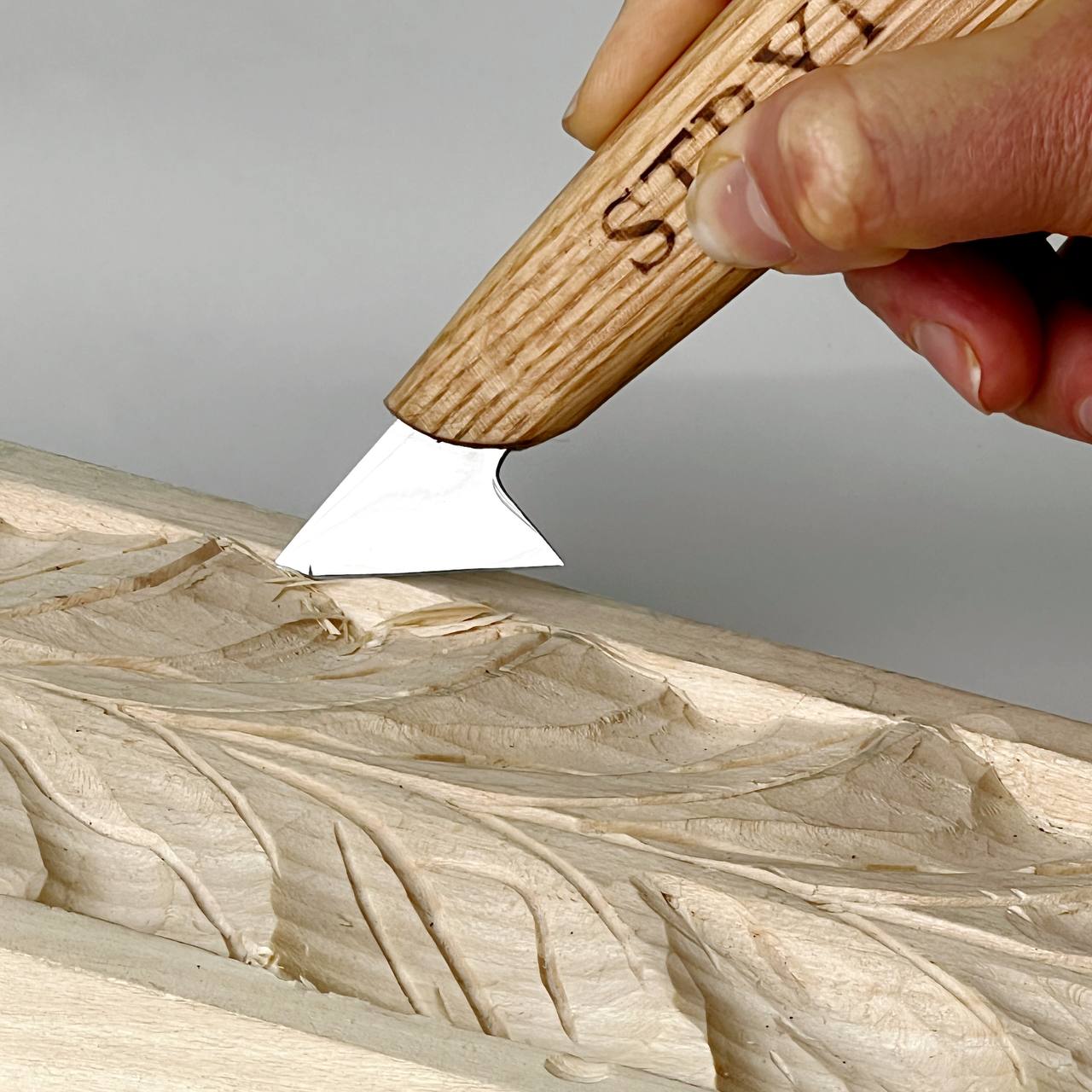 Wood carving knife 35mm STRYI Profi for relief and chip carving, Chip carving knife