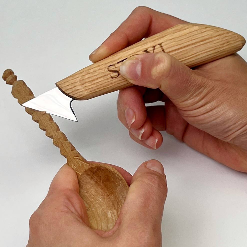 Wood carving knife 35mm STRYI Profi for relief and chip carving, Chip carving knife