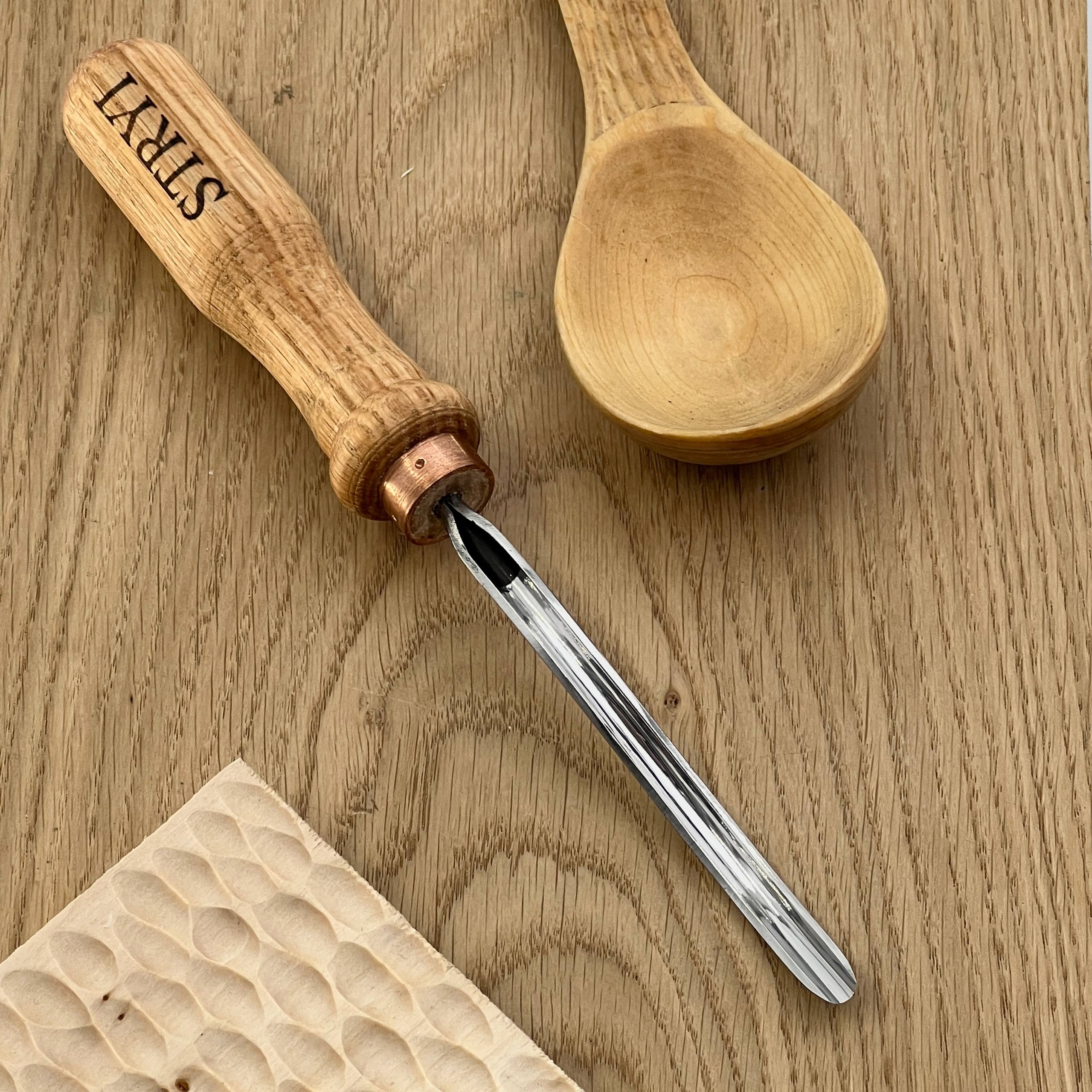 Gouge long bent chisel, #9 profile, woodcarving tools STRYI Profi