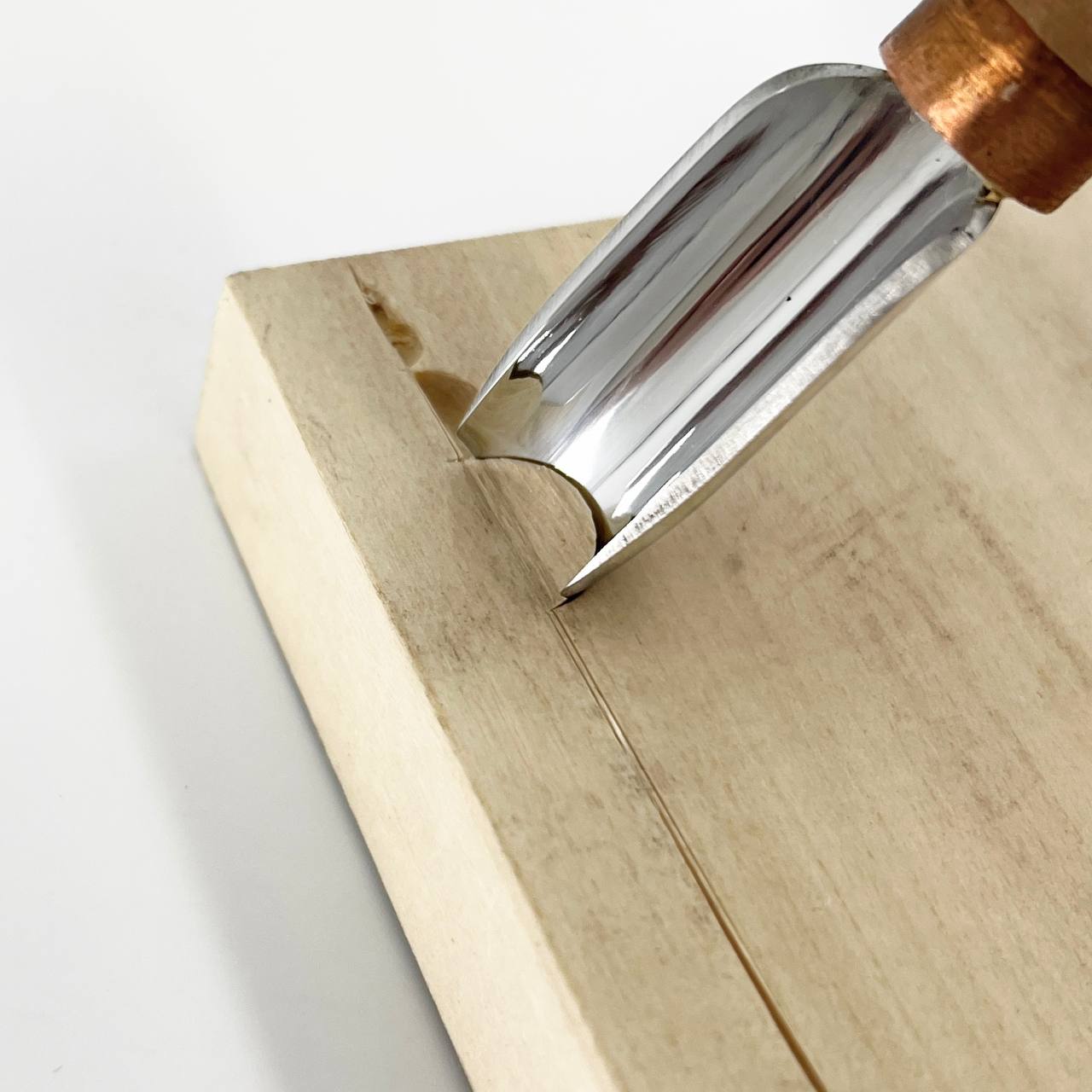 Woodcarving tool short gouge skewed STRYI-AY Profi, Chip carving tools