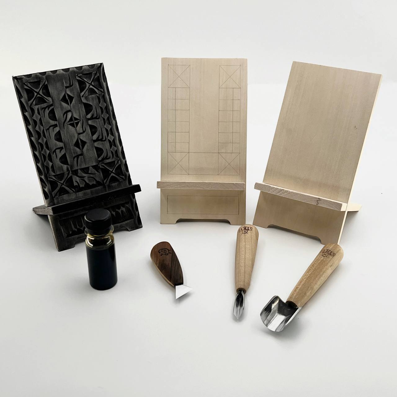 📱 DIY Wood Carving Kit: Mobile Phone Stand, Craft kit, Gift box for everyone