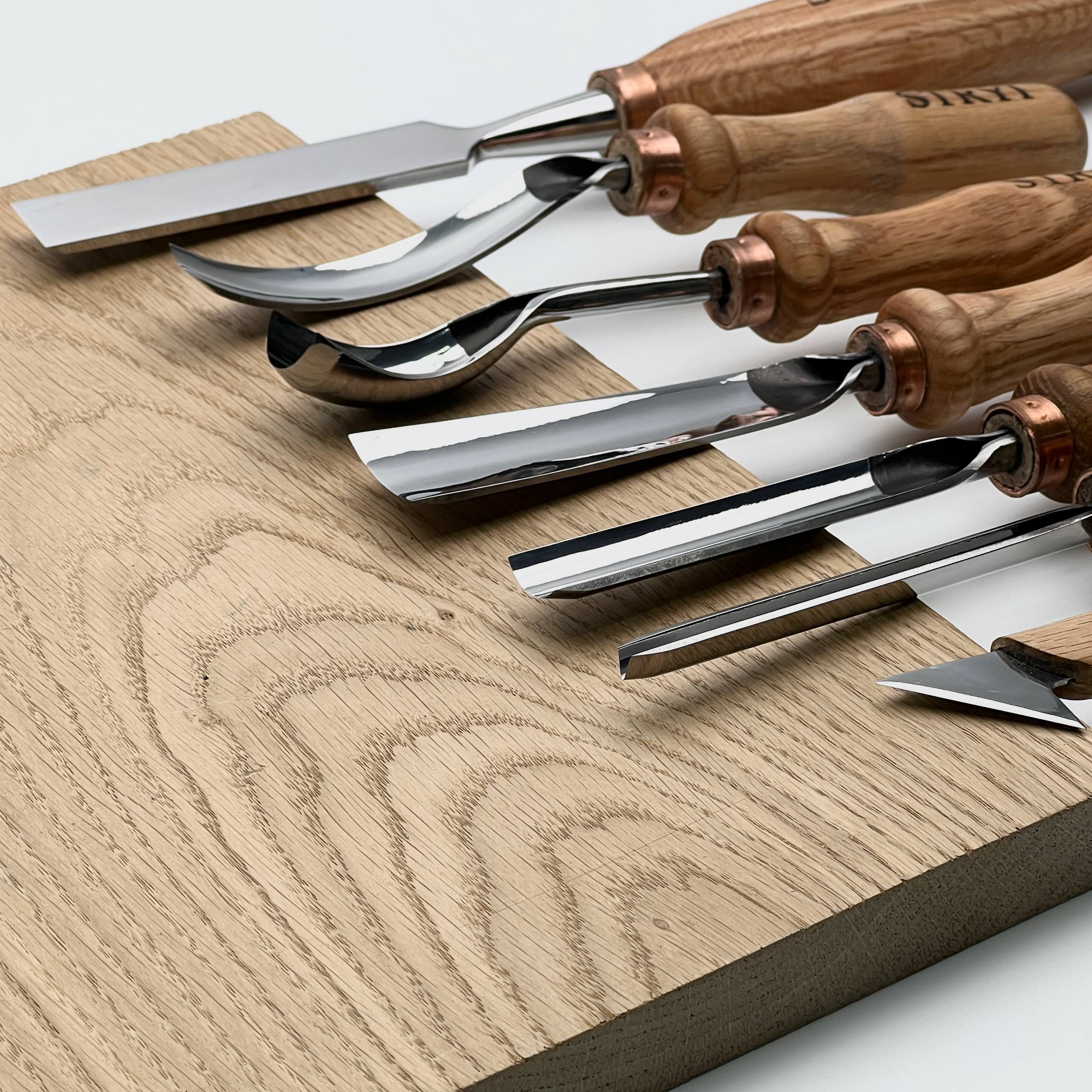 Wood Carving Kit 7 pcs, Chisels and Gouges STRYI Profi, Versatile Carving Set