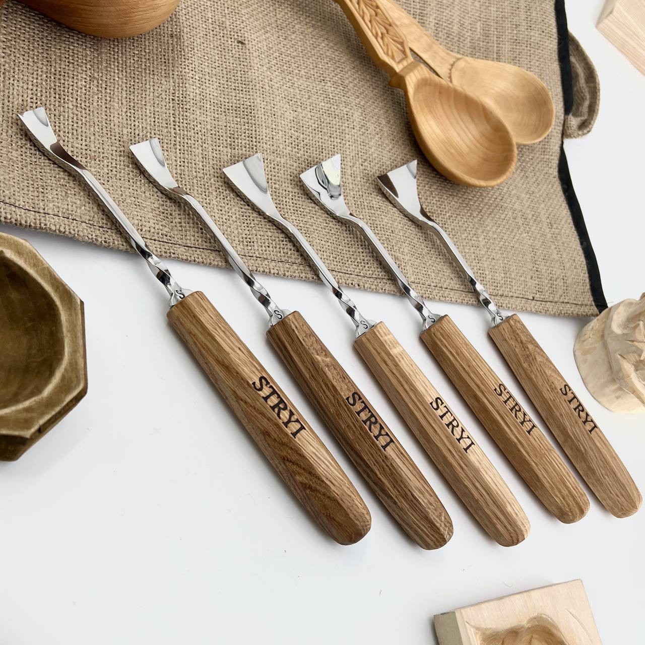 Maestro STRYI 5-Piece Forged Semi-Bent Gouge Set, Forged tools kit