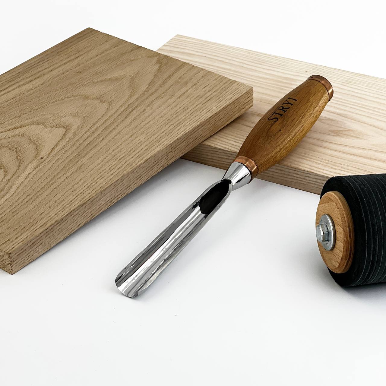 Große Bildhauerröhre, Hochleistungsmeißel, 9 Profil Halbrund, STRYI Profi, Bildhauerwerkzeuge