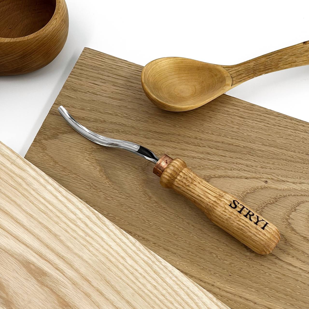 Gouge Long bent chisel STRYI Profi, 8 profile, Woodcarving tools from Manufacturer STRYI