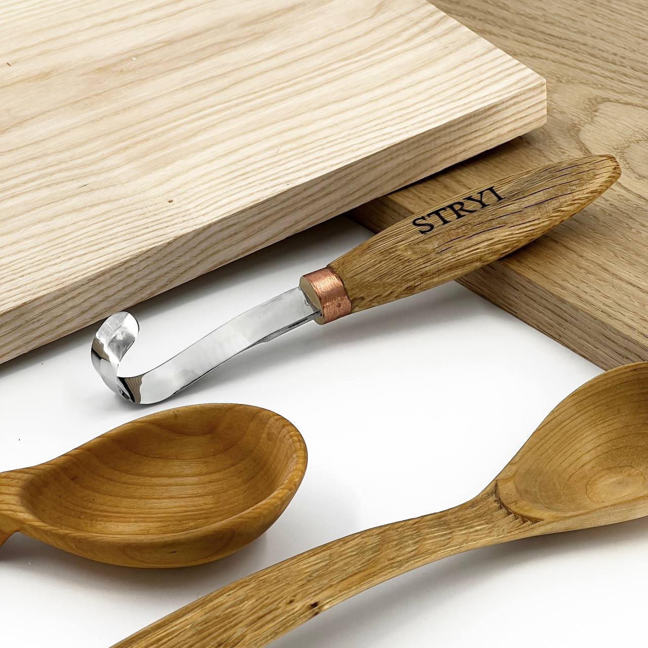 Wood carving hook knife for spoon bowl and kuksa carving STRYI, Spoon making, Spoon knife