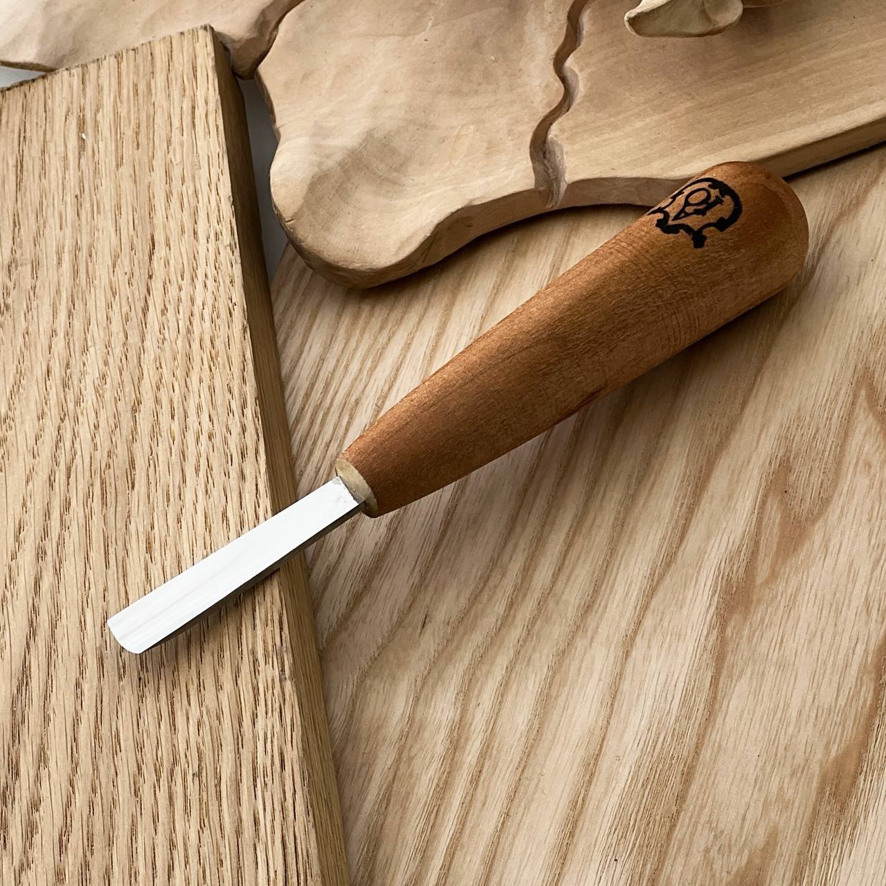 Short wood carving tools, sloping gouge 25mm STRYI-AY Profi