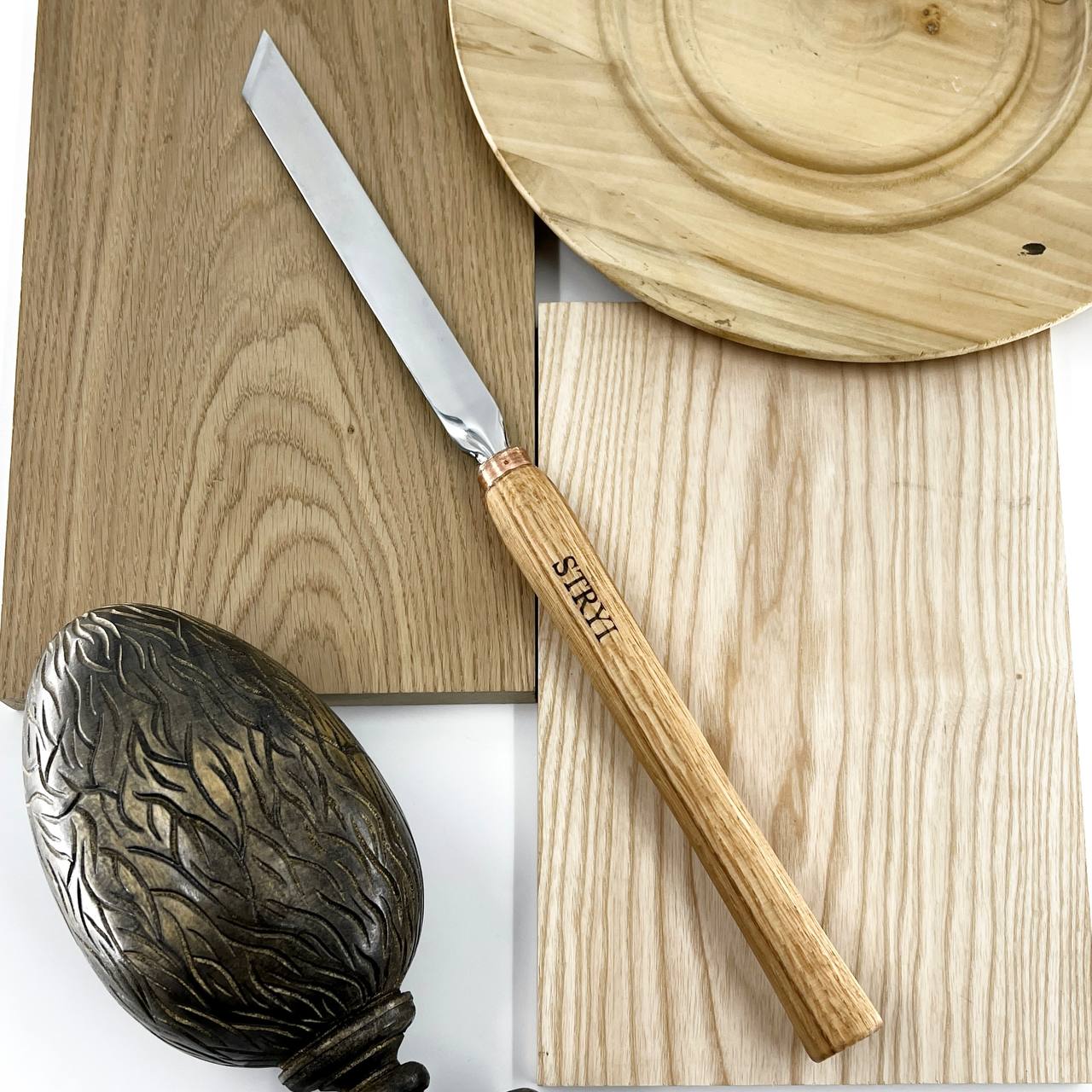 Cincel oblicuo STRYI Profi 45 grados, 20mm, herramienta de trabajo de torno, herramientas de torneado de madera