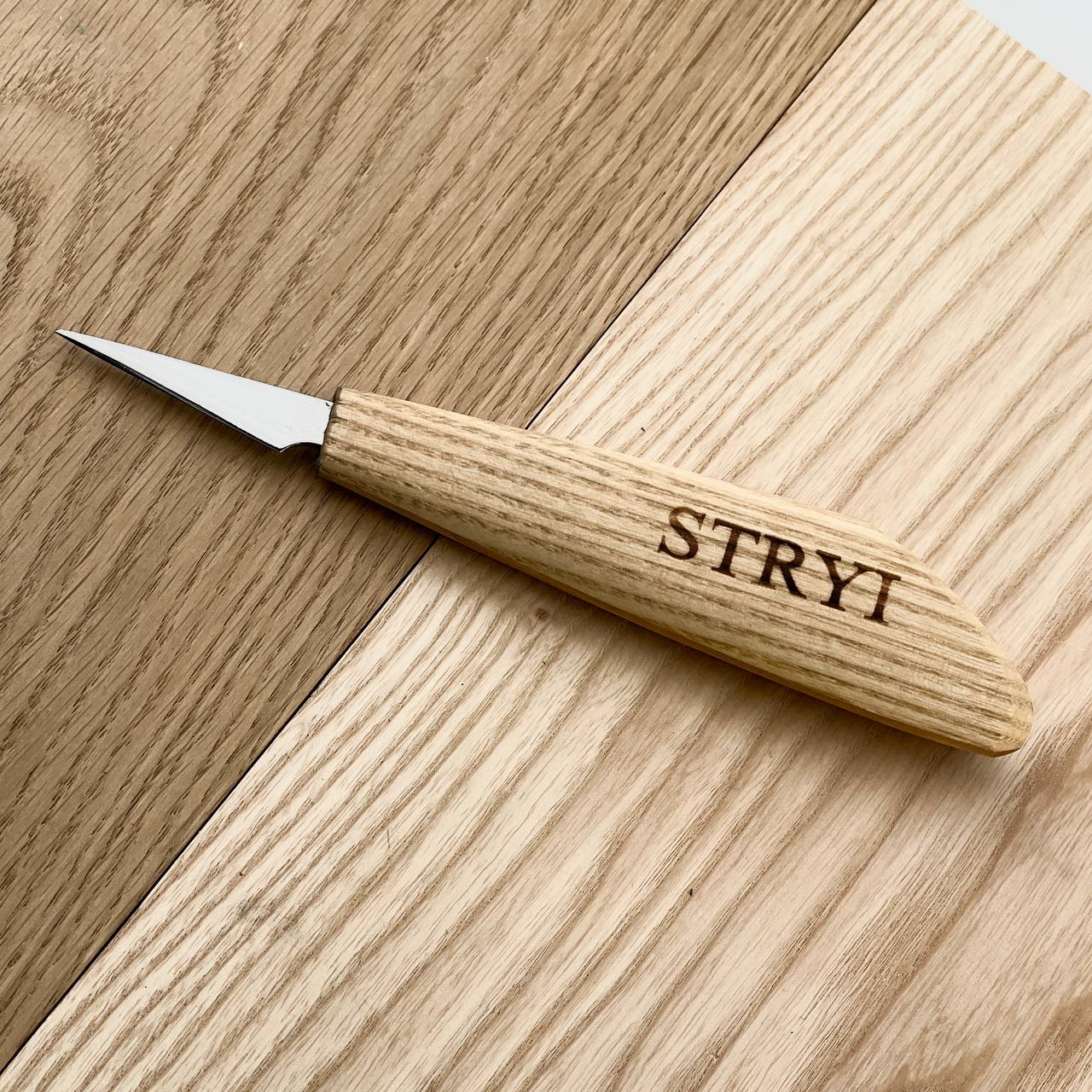 Wood carving knife 40mm STRYI Profi for detailed carving, Whittling knife, Sloyd knife