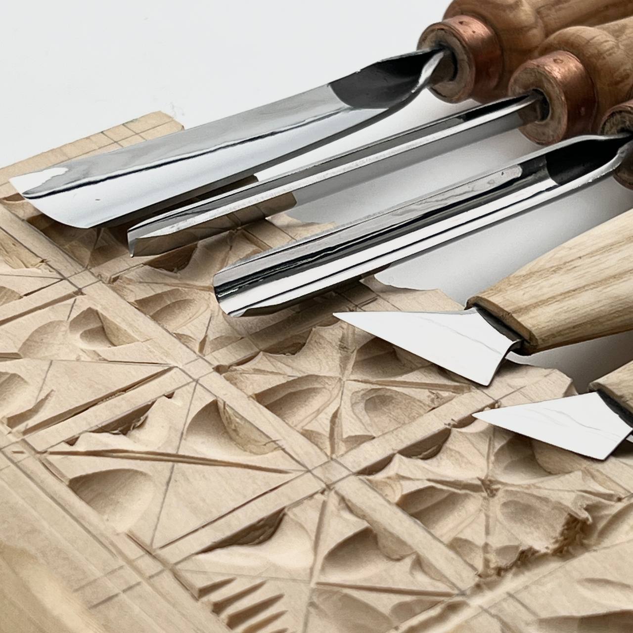 Basic wood carving toolset for relief carving, 5pcs STRYI Profi, Carving kit