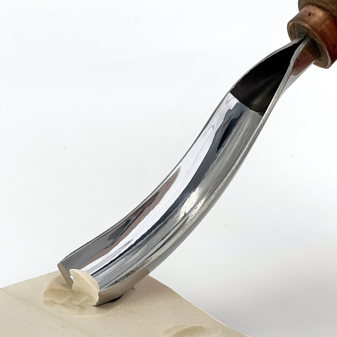 Gouge long bent chisel, #9 profile, woodcarving tools STRYI Profi