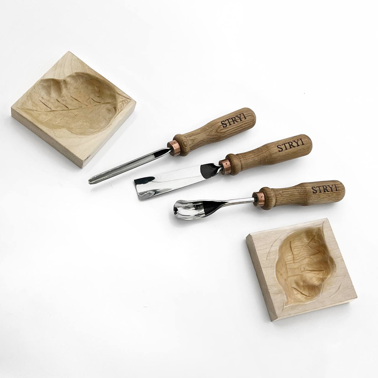 STRYI Deep Hollow Wood Carving Kit – 3pc Professional Set for Bowls,Kuksas