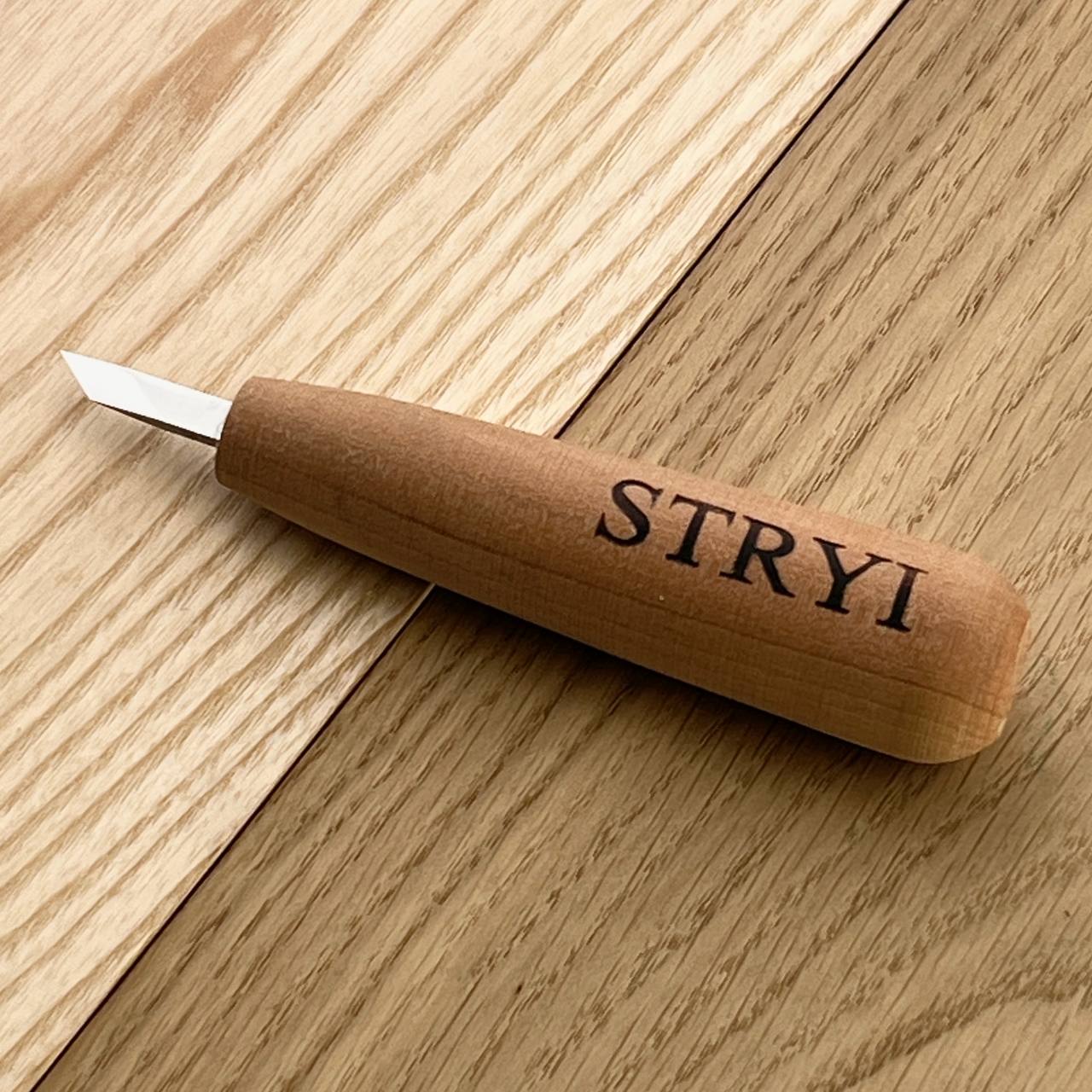 Short skewed knife for detailing STRYI, Scalpel for carving, Carving knife