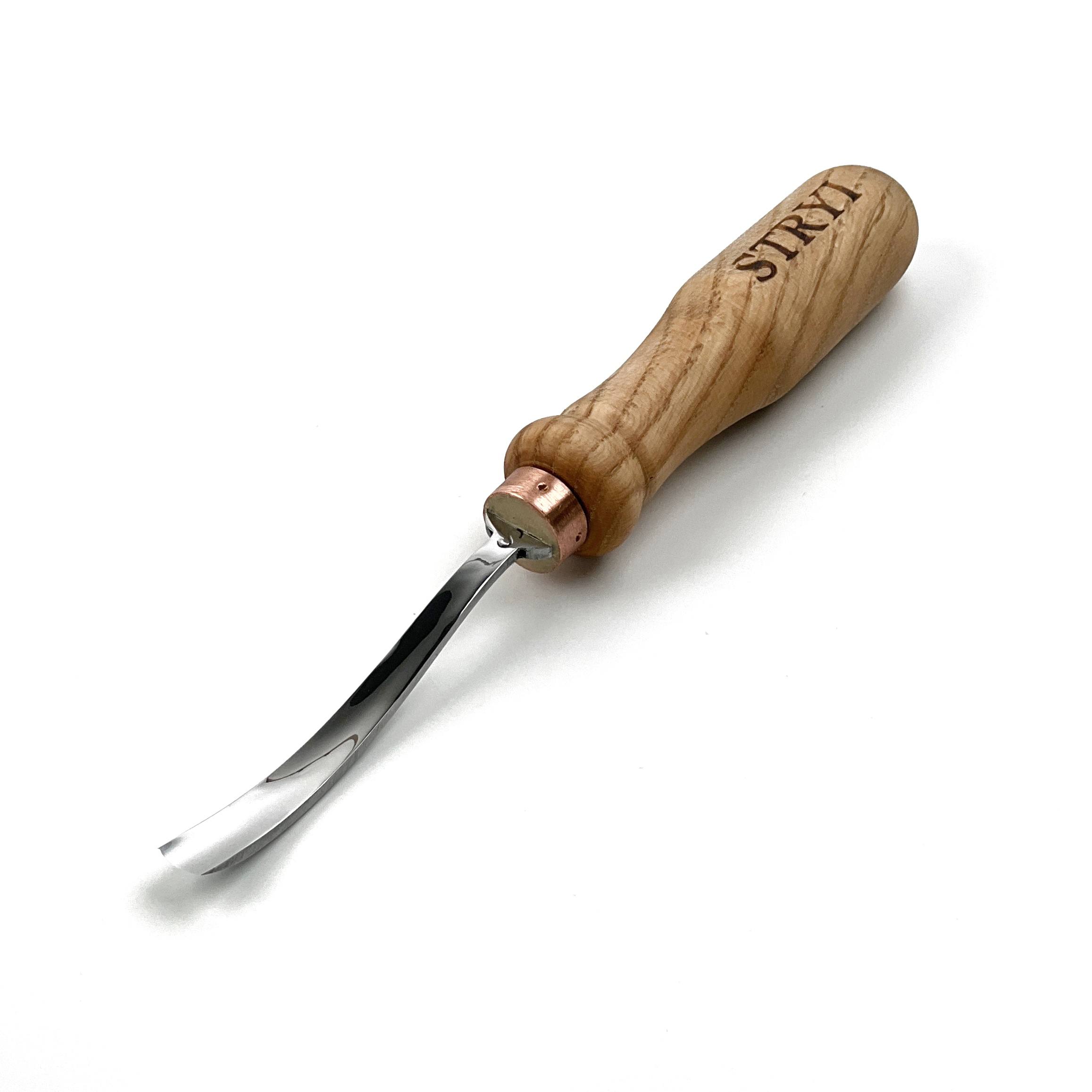 STRYI 10mm Forged Bent Gouge Sweep #5 – Professional Semi-Bent Chisel for Relief Carving