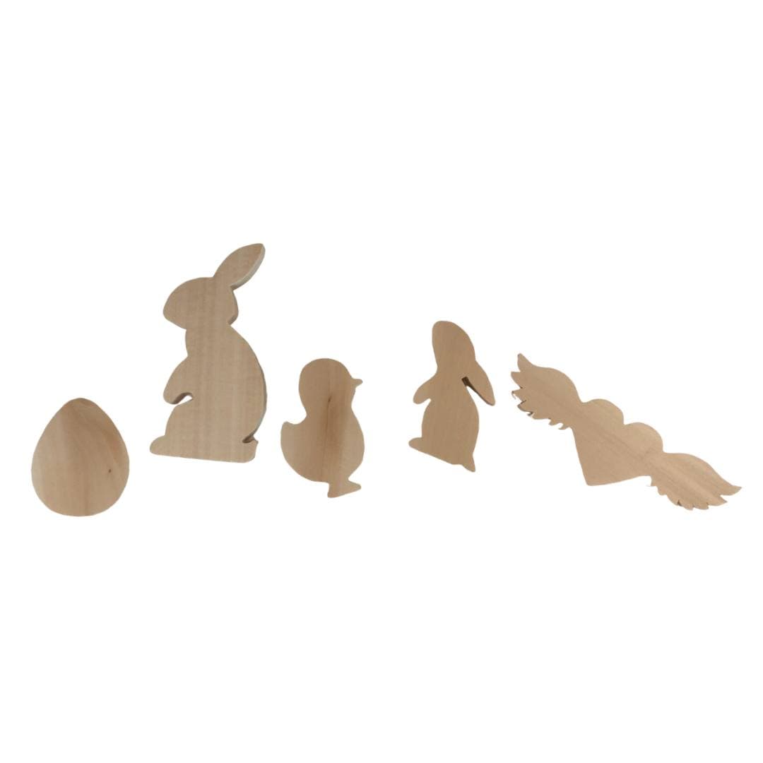 Blanks' set for handmade Easter decor, carving Easter decor items, blanks for creativity, making wooden toys