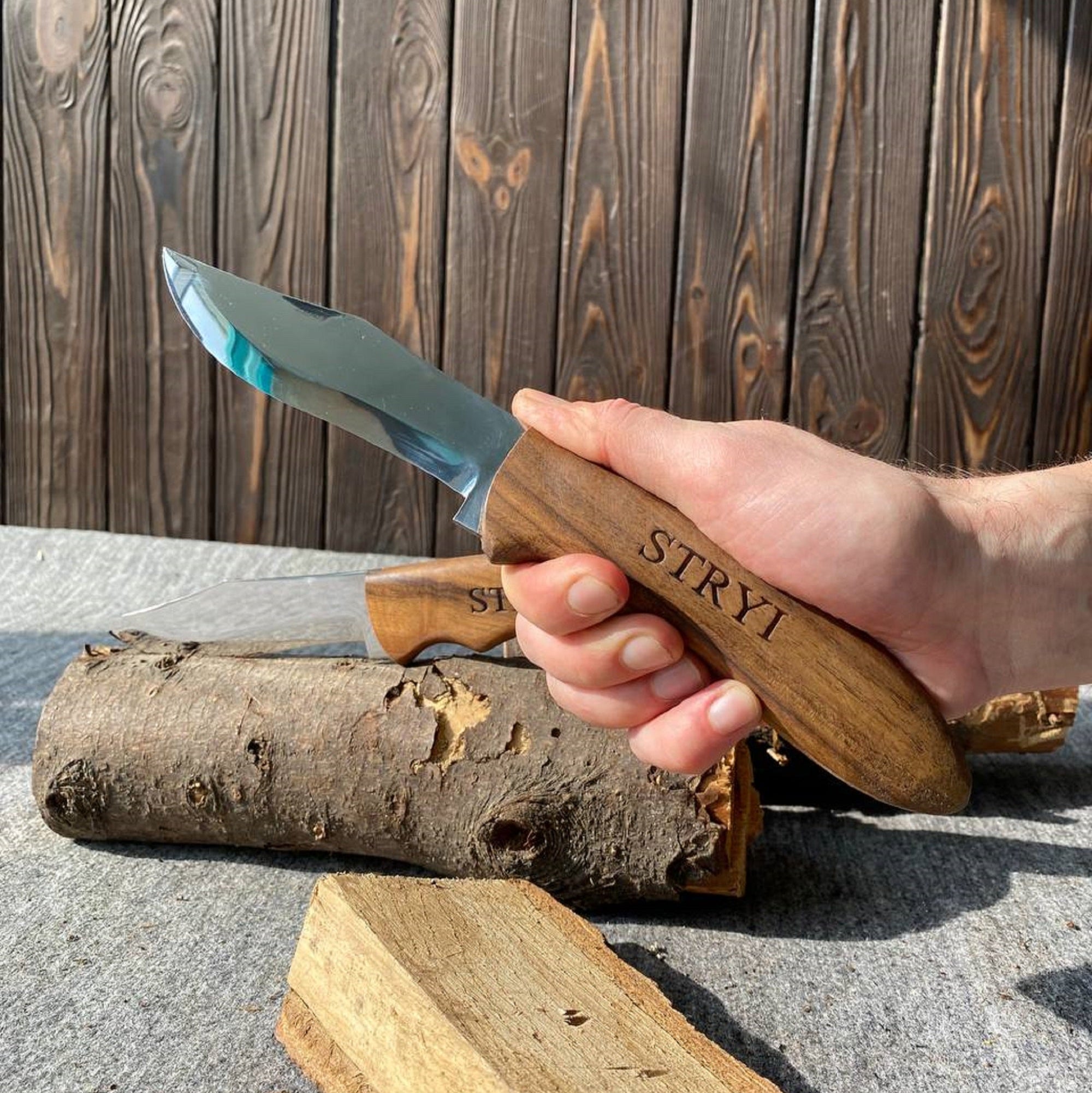 Wood carving knife STRYI Profi, Camping knife, Greenwoodworking knife, Gift for woodworker, Gift for him