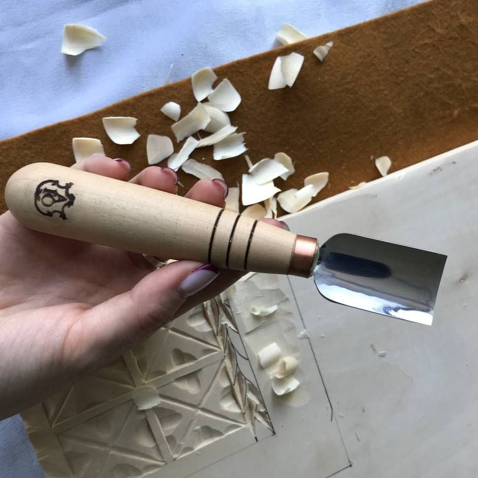 Short wood carving tools, sloping gouge 25mm STRYI-AY Profi