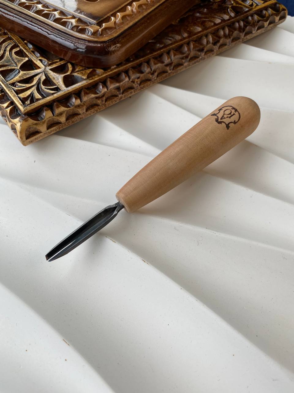 Skew-beveled short gouge STRYI-AY Chip carving gouge Standart