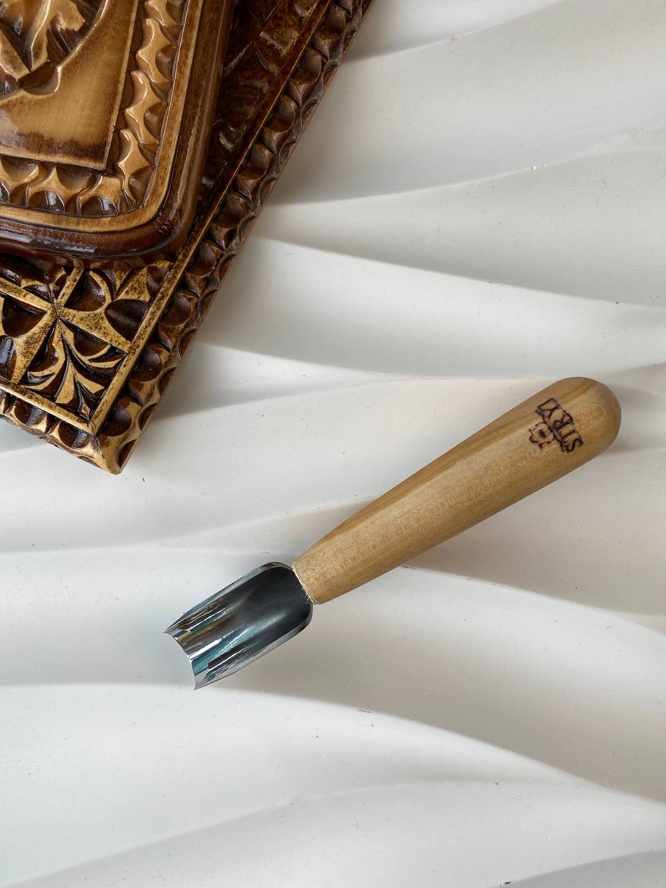 Short straight bevel gouge STRYI-AY, Chip carving gouge, U-gouge