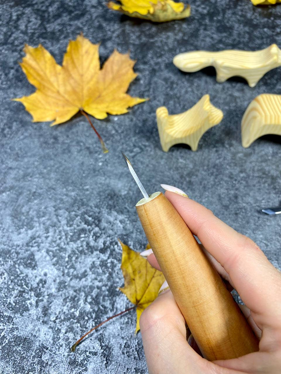 Knife skewed for detailed carving STRYI Profi, scalpel for woodworking Wood carving tools STRYI