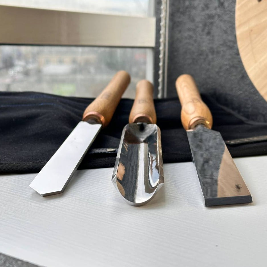 Juego de herramientas para tornear madera STRYI Profi 3 piezas, juego de herramientas de torno