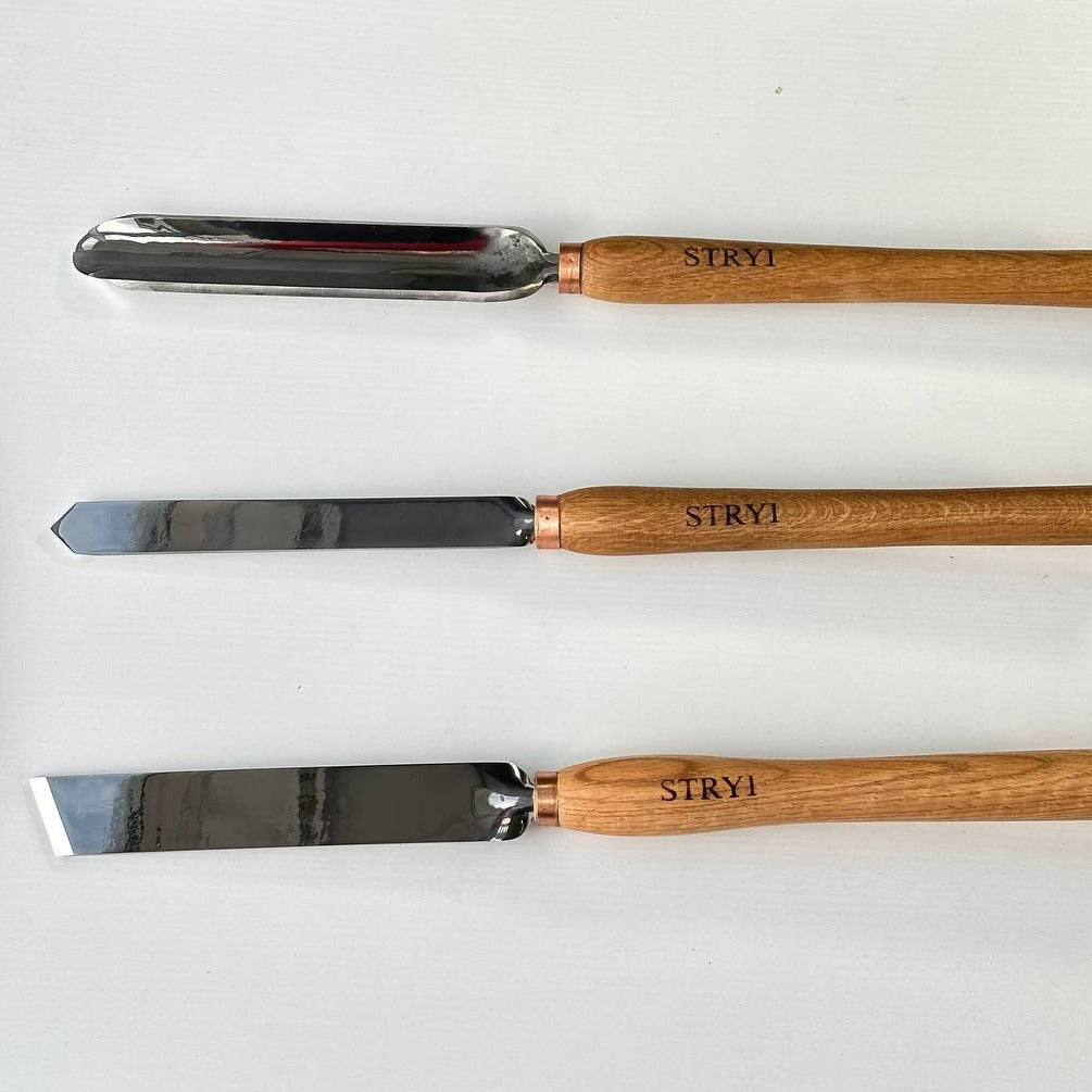 Juego de herramientas para tornear madera STRYI Profi 3 piezas, juego de herramientas de torno