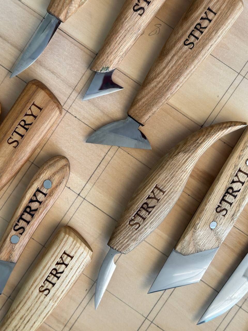 Woodcarving Knives set STRYI Profi of 8pcs for woodcarver, Carving kit, Carving Knives