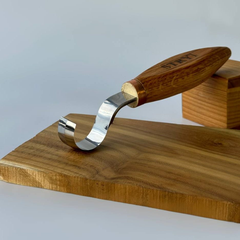 Spoon hook knife 30mm STRYI Profi bowl and Kuksa carving, Hook knife, Spoon knife. Curved knife