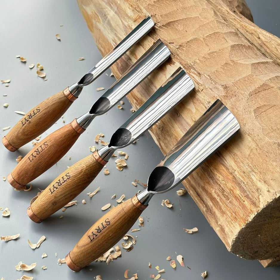 Cincel de escultura grande, gubia resistente de 8 perfiles, STRYI Profi