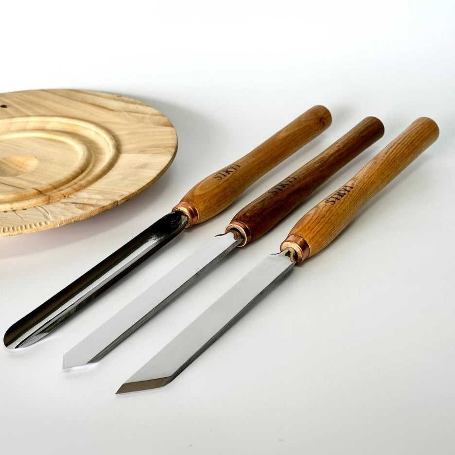 Juego de herramientas para tornear madera STRYI Profi 3 piezas, juego de herramientas de torno