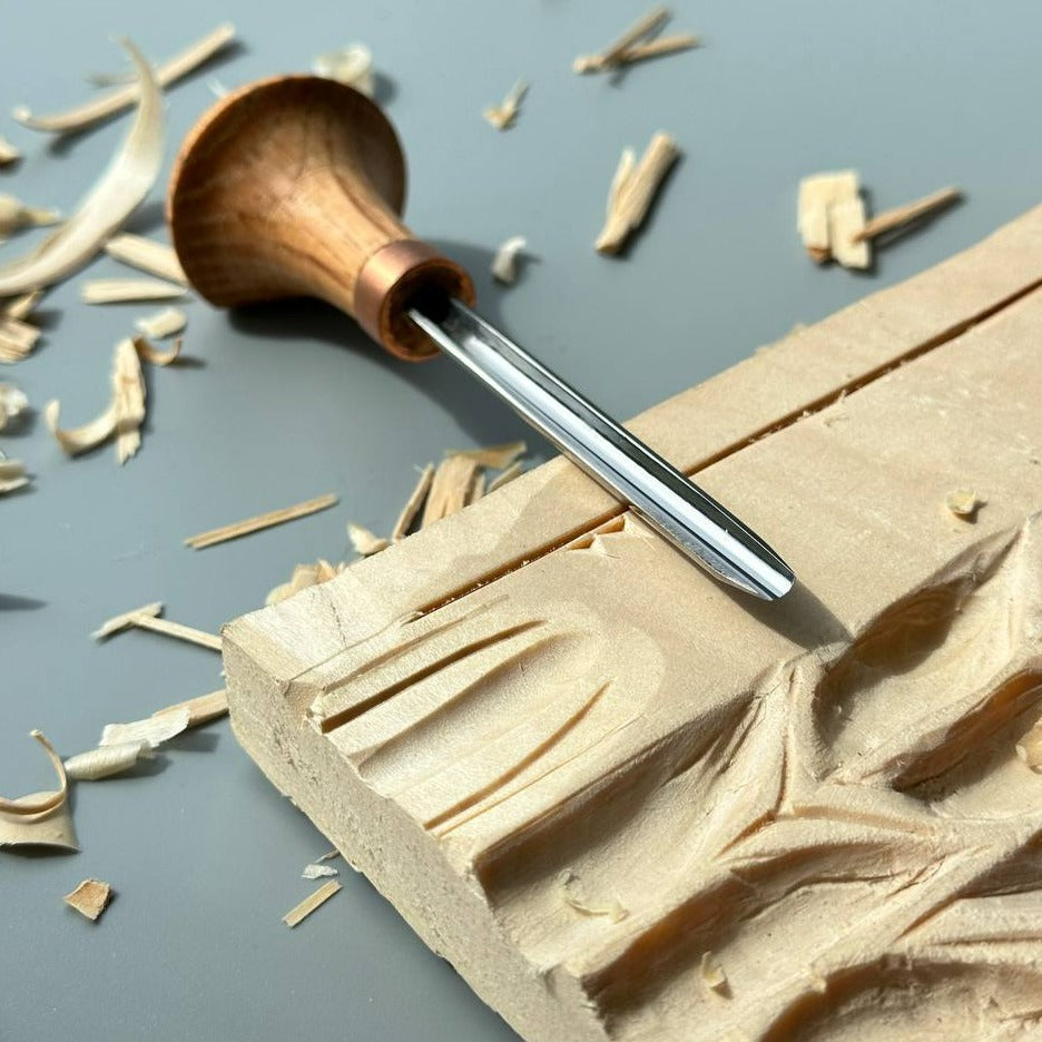 Juego detallado de tallado en relieve de 6 herramientas de palma STRYI Profi, juego de herramientas para tallar y tallar figuras en lino