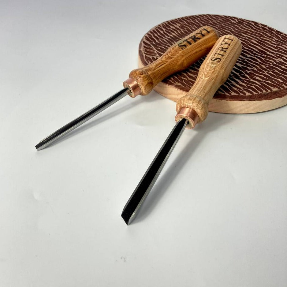 Cincel de separación en V de 35 grados STRYI Profi, herramientas para tallar madera