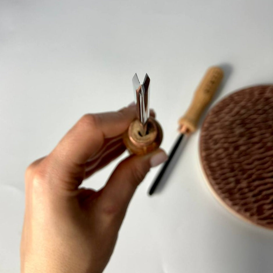 Cincel de separación en V de 35 grados STRYI Profi, herramientas para tallar madera