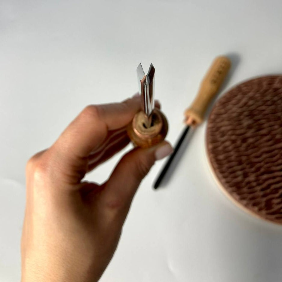 Cincel de separación en V de 35 grados STRYI Profi, herramientas para tallar madera