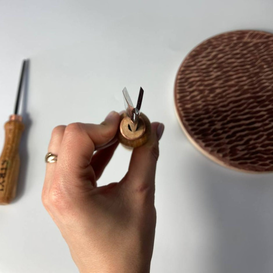 Cincel de separación en V de 35 grados STRYI Profi, herramientas para tallar madera