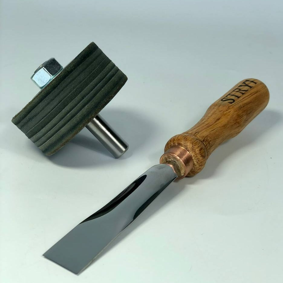 Leather disk for sharpening with polishing paste, Leather wheel for sharpening, Sharpening tools