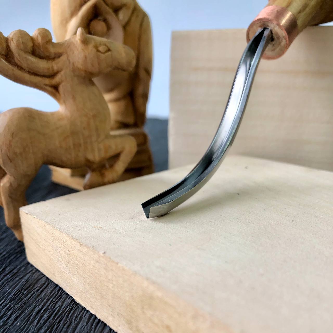 Palm carving bent V-tool 45 degrees STRYI Profi, Linocutting tool, Burins STRYI, Graver