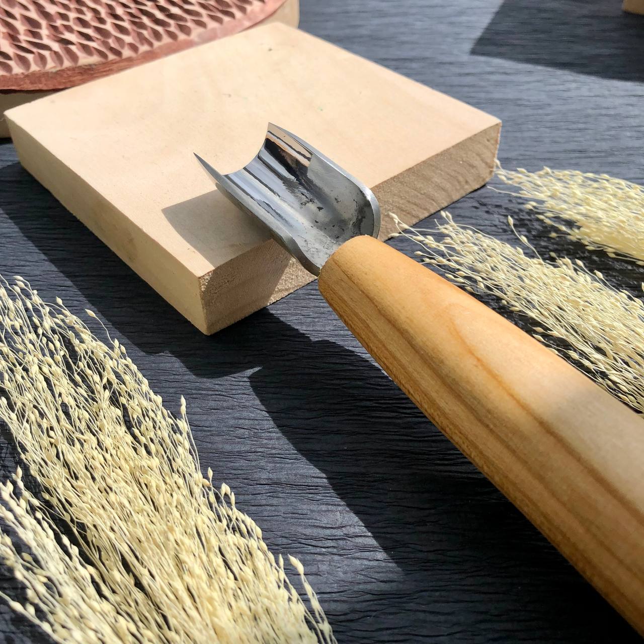 Short straight bevel gouge STRYI-AY, Chip carving gouge, U-gouge