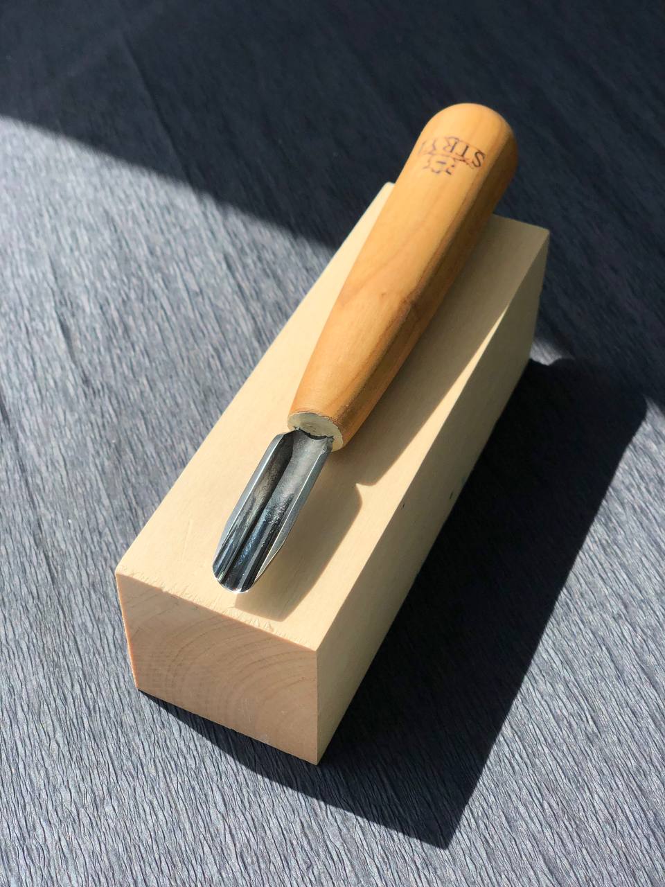Skew-beveled short gouge STRYI-AY Chip carving gouge Standart
