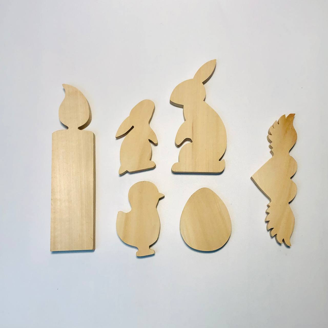 Blanks' set for handmade Easter decor, carving Easter decor items, blanks for creativity, making wooden toys