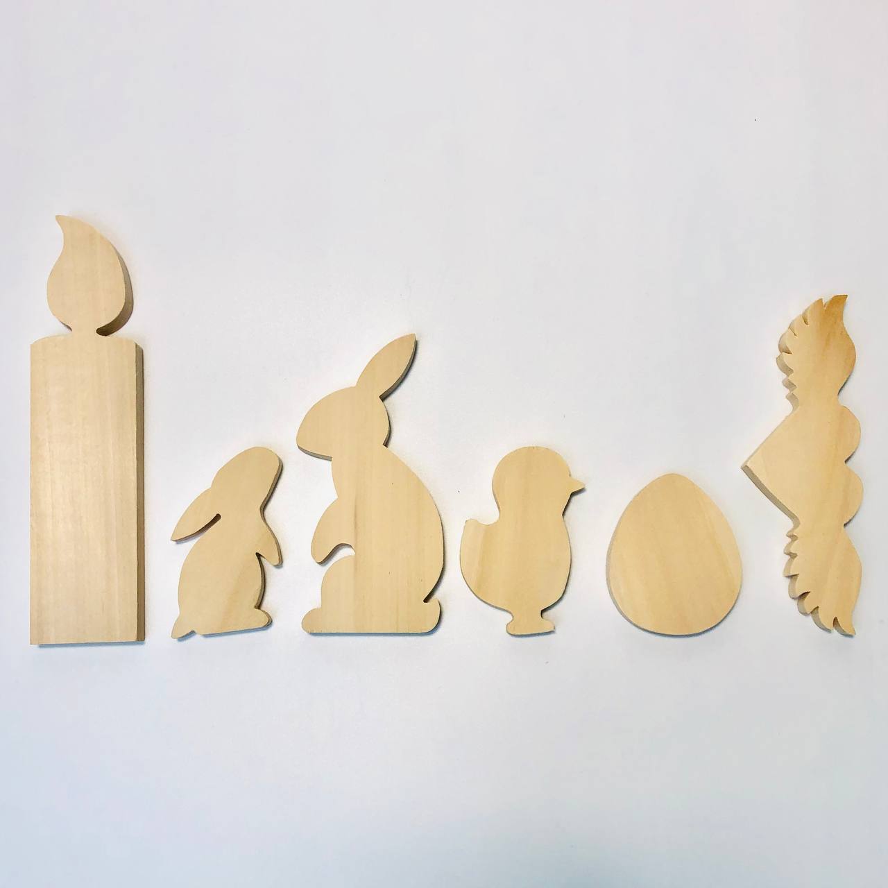 Blanks' set for handmade Easter decor, carving Easter decor items, blanks for creativity, making wooden toys