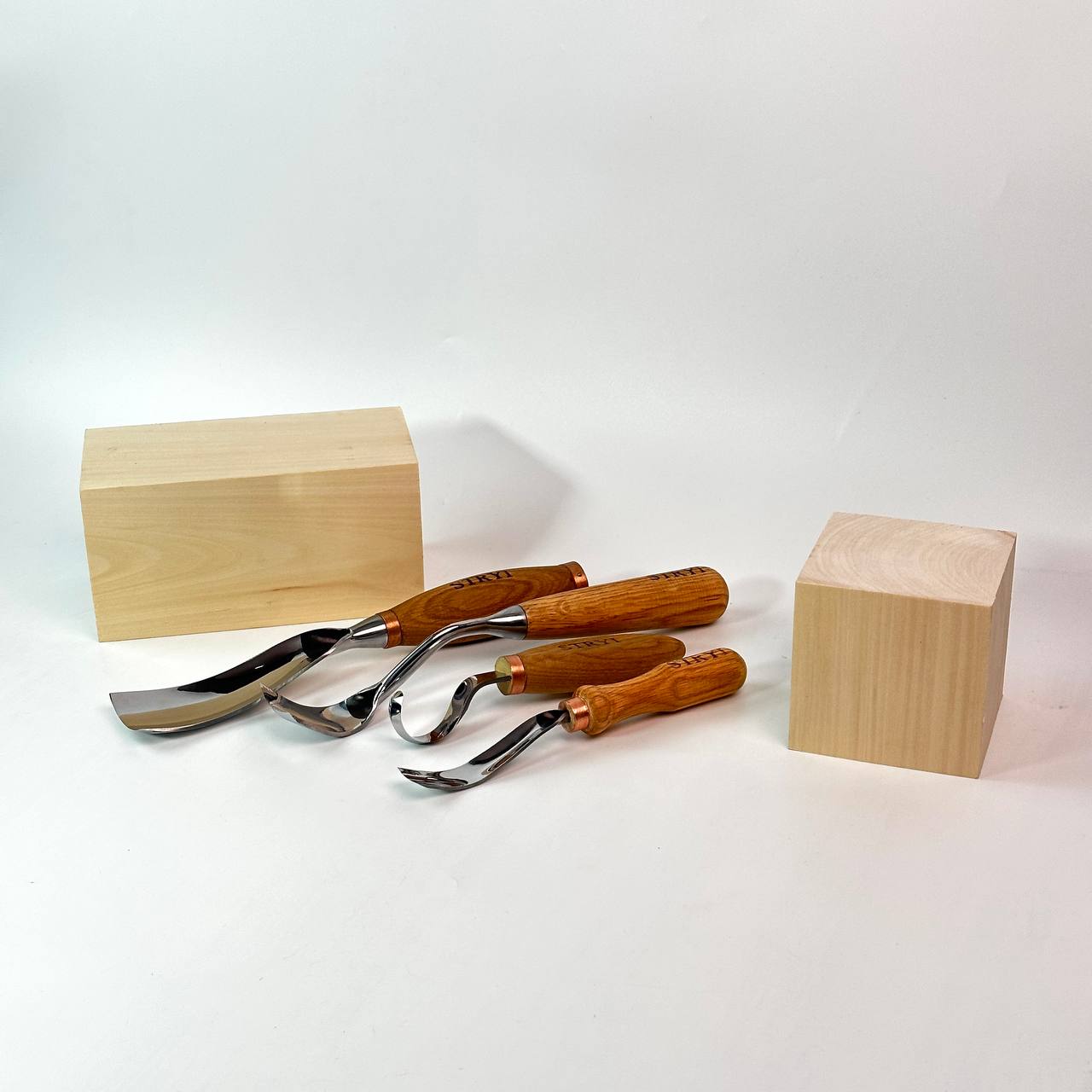 Bowl carving kit 4 pcs STRYI Profi, Spoon carving tools, Gift for men