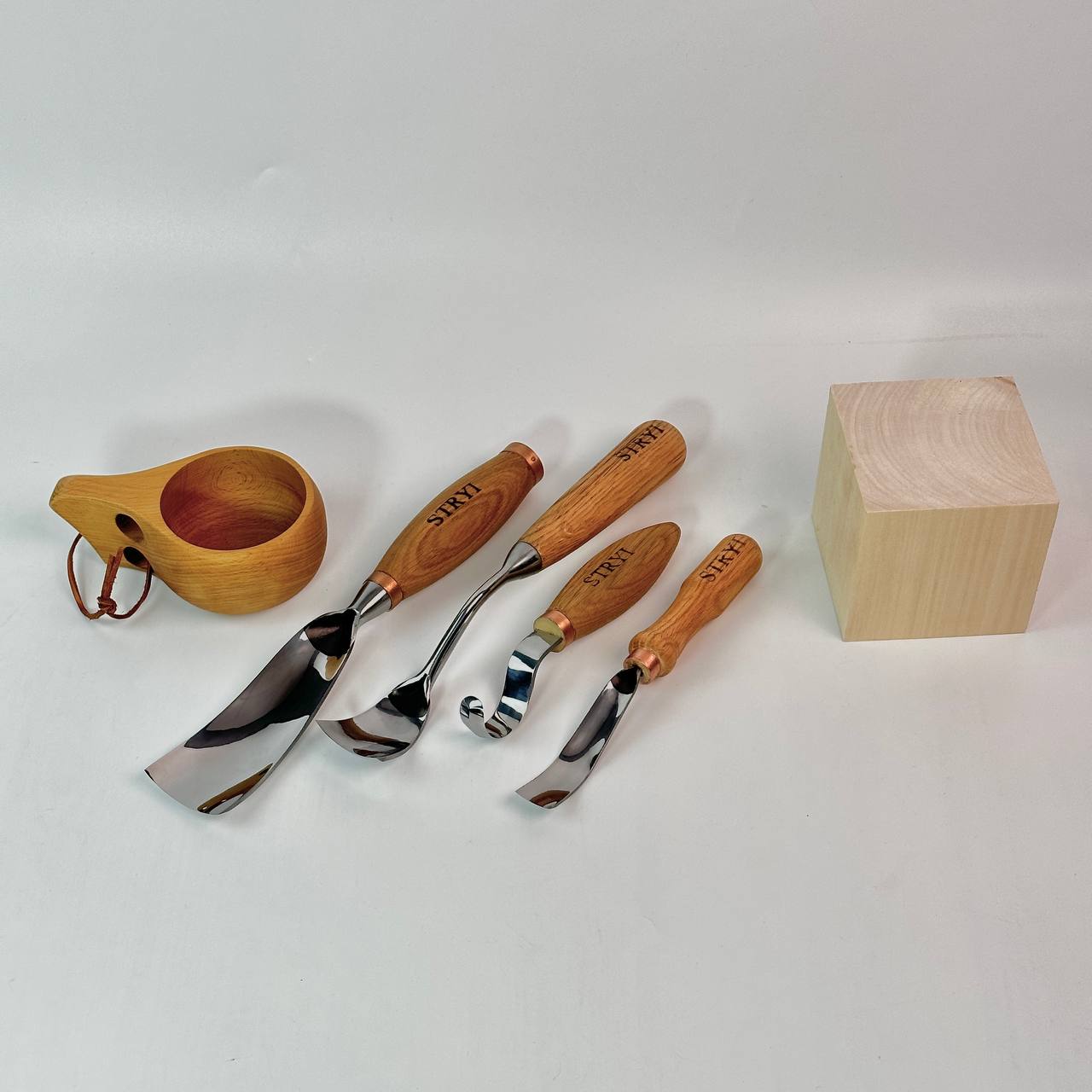 Bowl carving kit 4 pcs STRYI Profi, Spoon carving tools, Gift for men