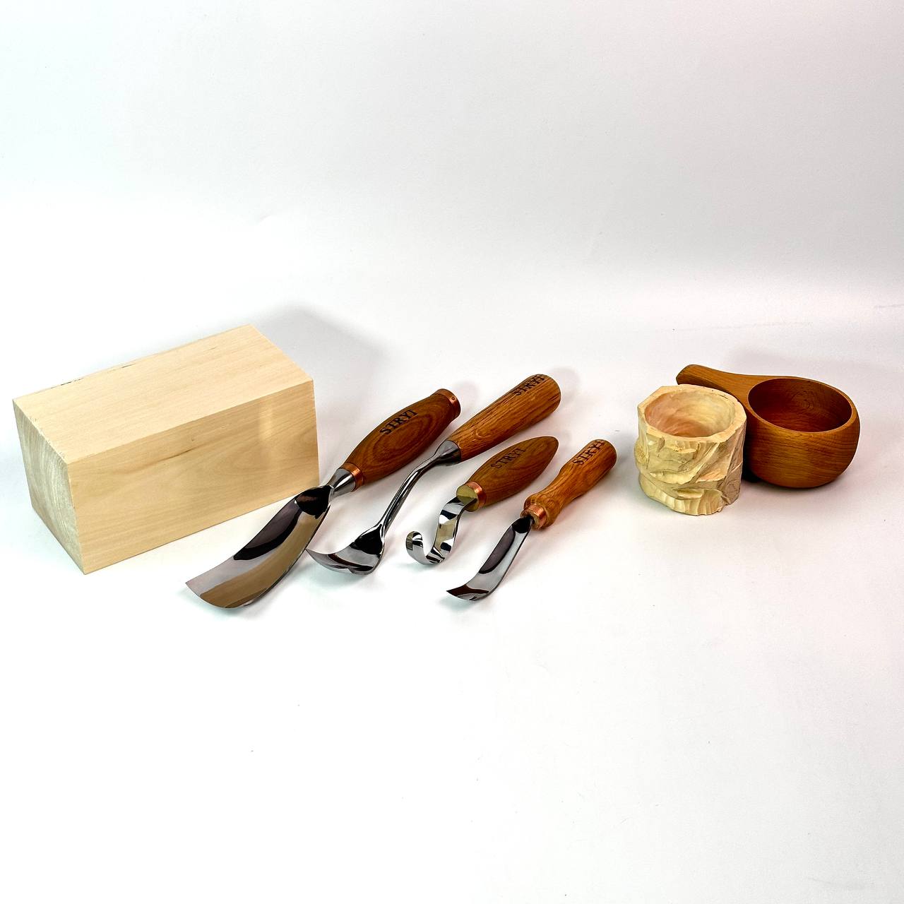 Bowl carving kit 4 pcs STRYI Profi, Spoon carving tools, Gift for men