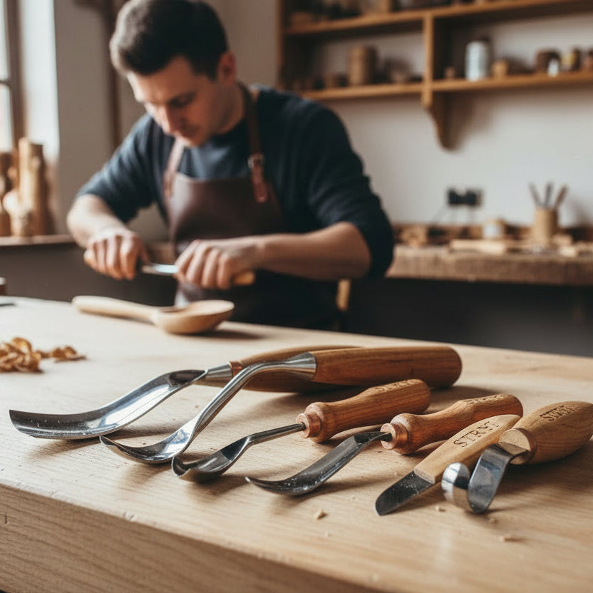 Bowl carving kit 6 pcs STRYI Profi, Bowl Gouges set, Spoon carving tools