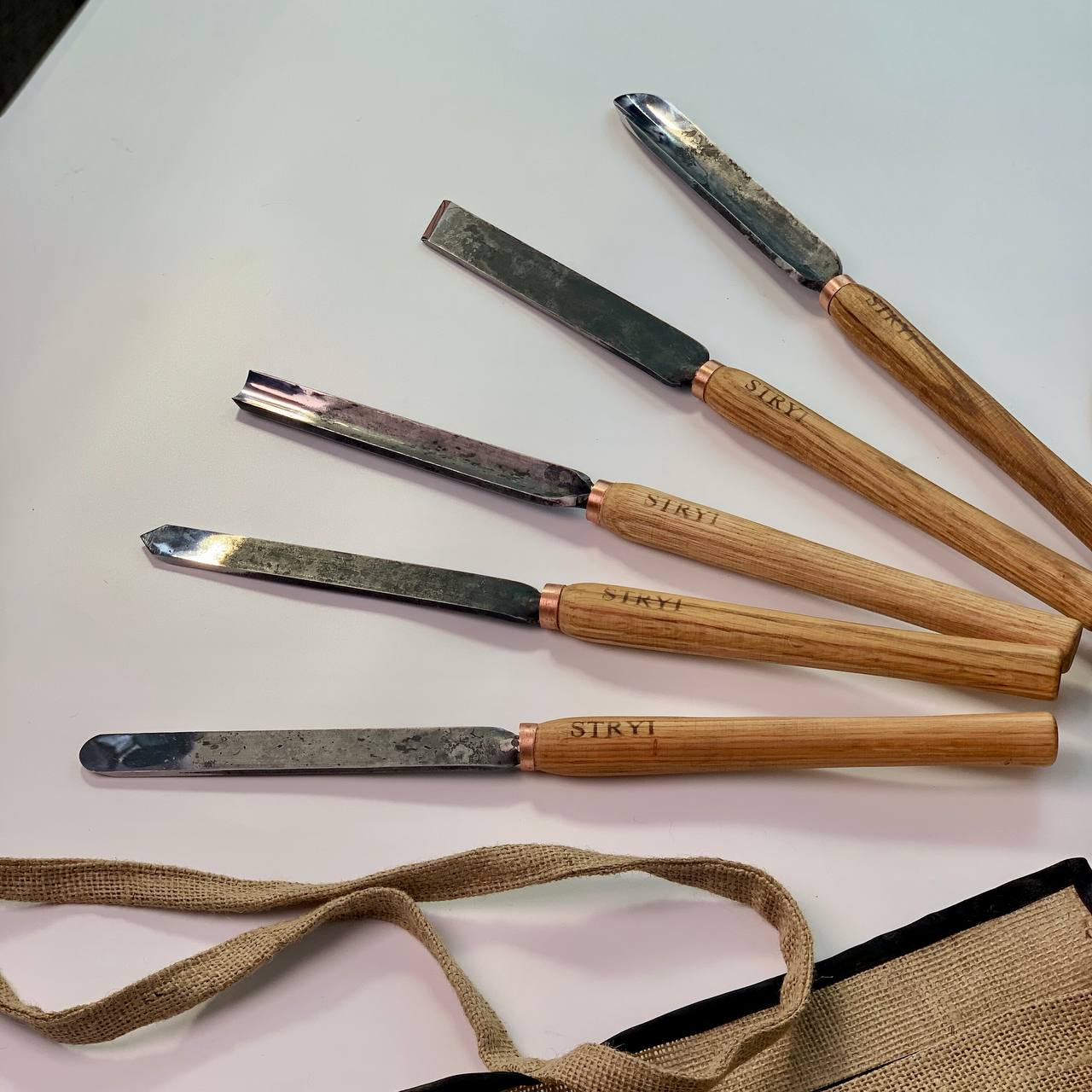 Wood turning tools set STRYI Standart 5pcs, Іet of lathe tools, Wood turning kit
