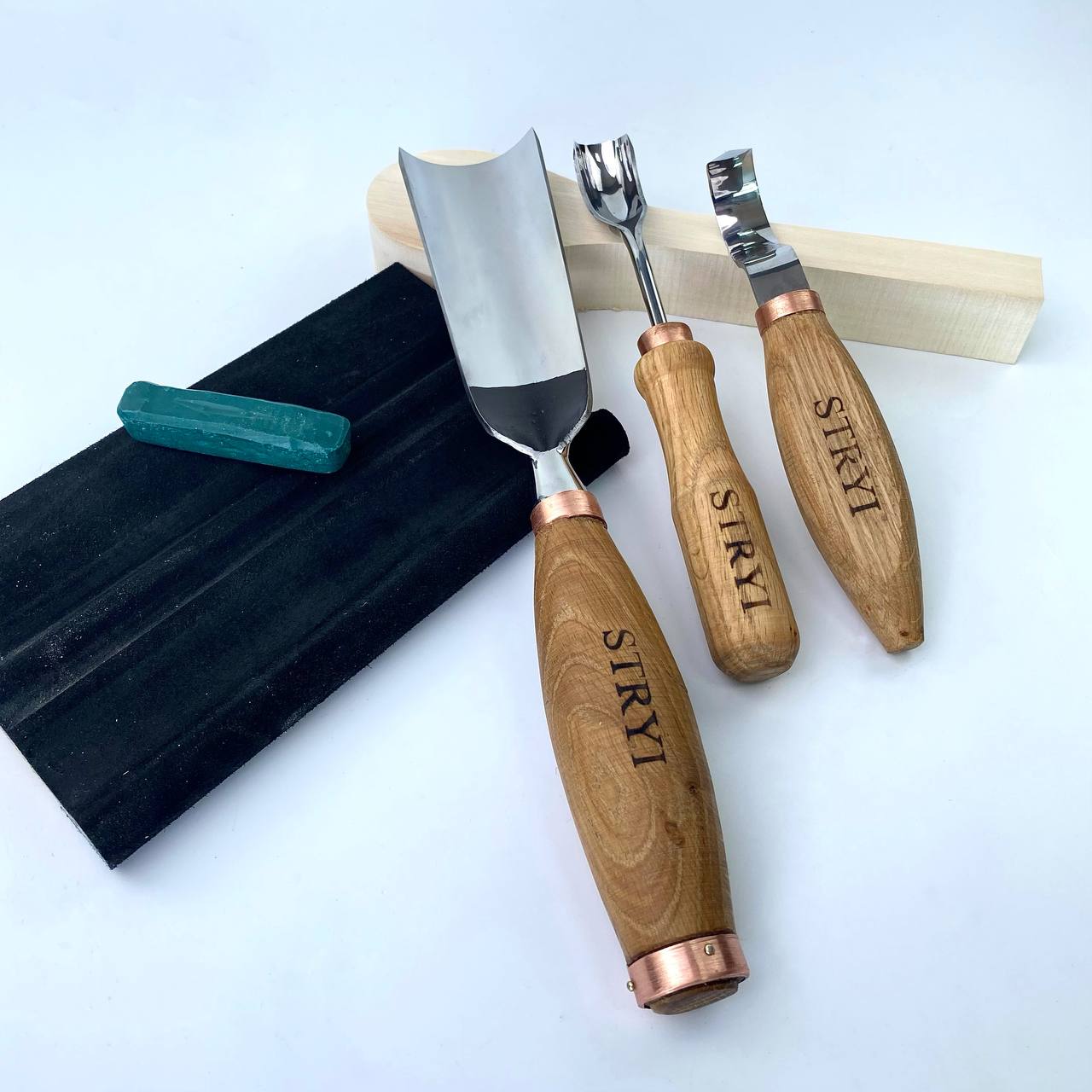 Kuksa, Spoon and cup Carving tools set 4pcs, STRYI Profi, Bowl gouge, Kuksa carving, Spoon making
