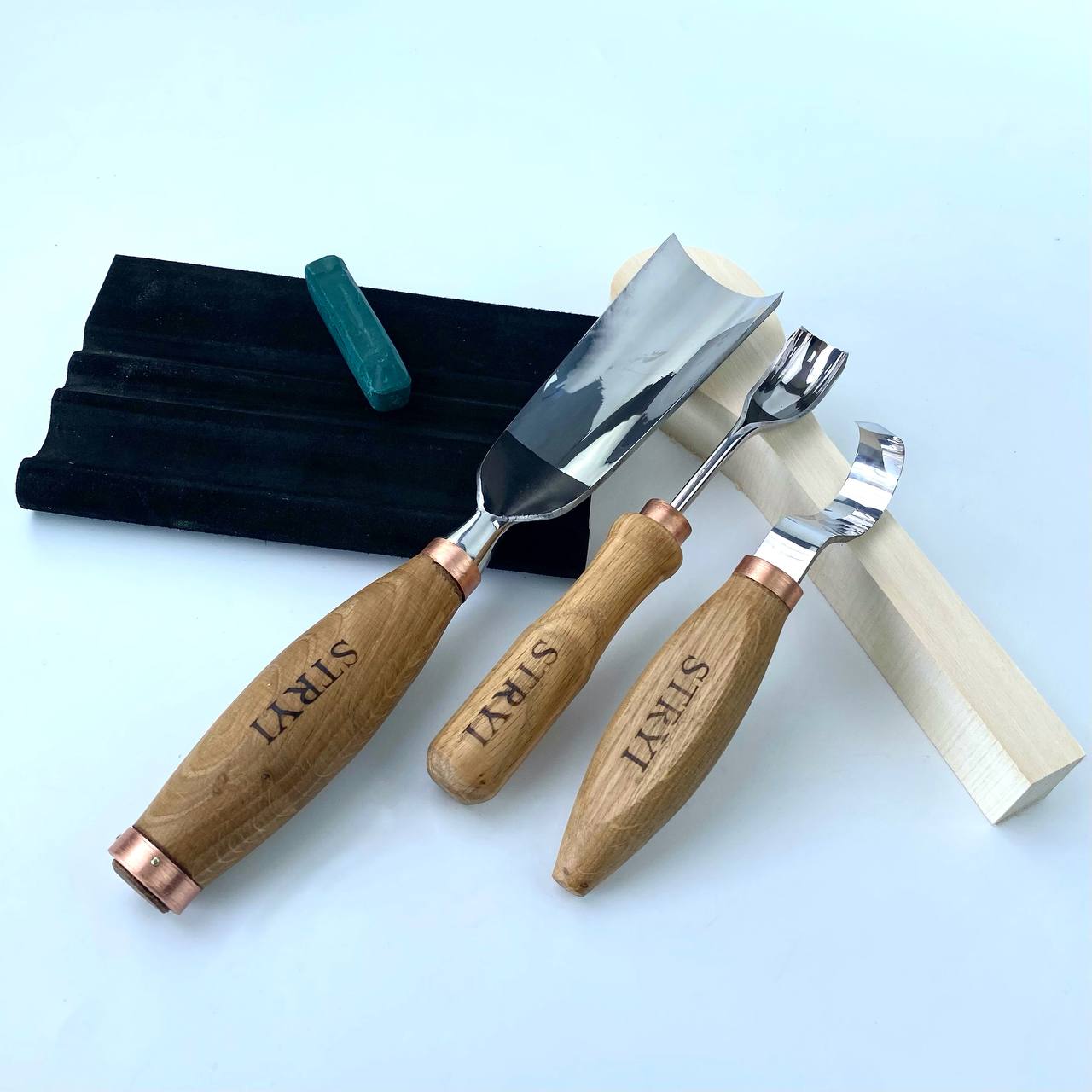 Kuksa, Spoon and cup Carving tools set 4pcs, STRYI Profi, Bowl gouge, Kuksa carving, Spoon making